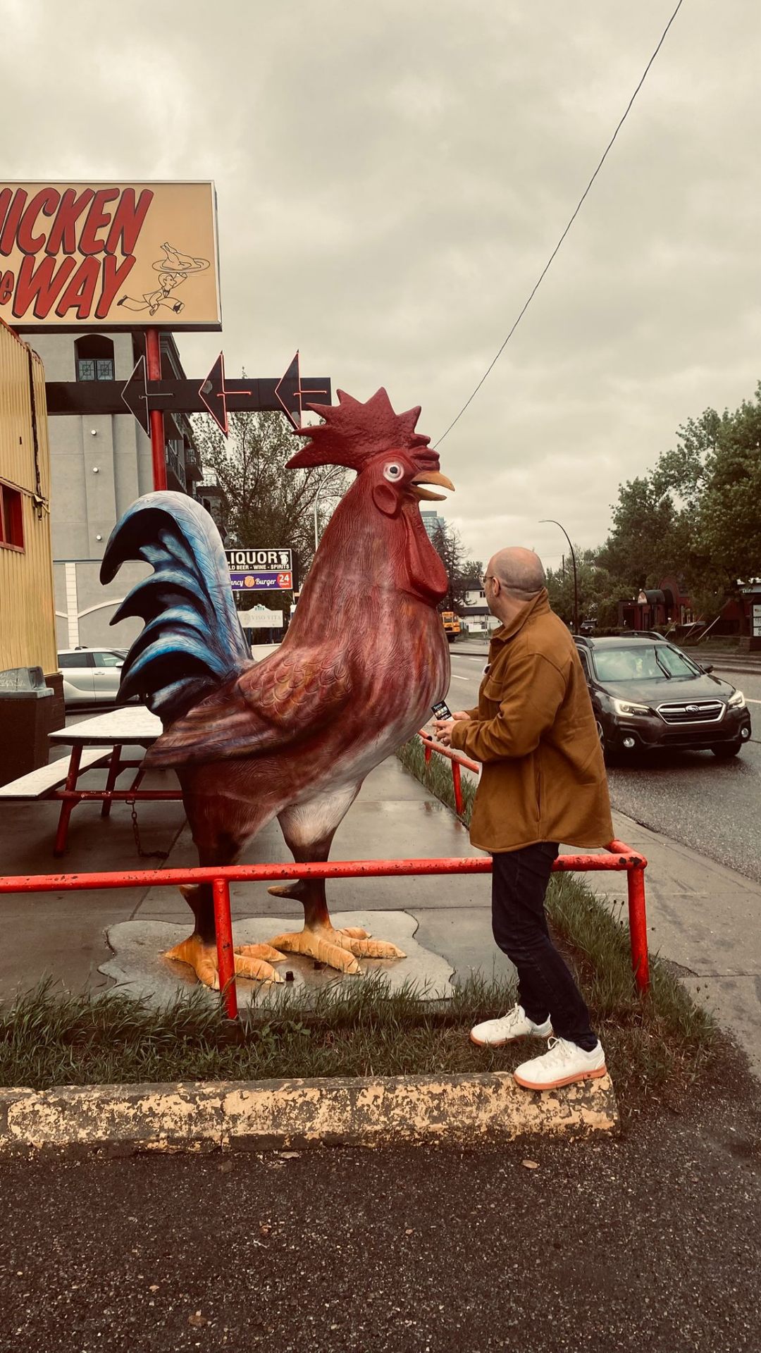 Street team at Chicken on the Way landmark