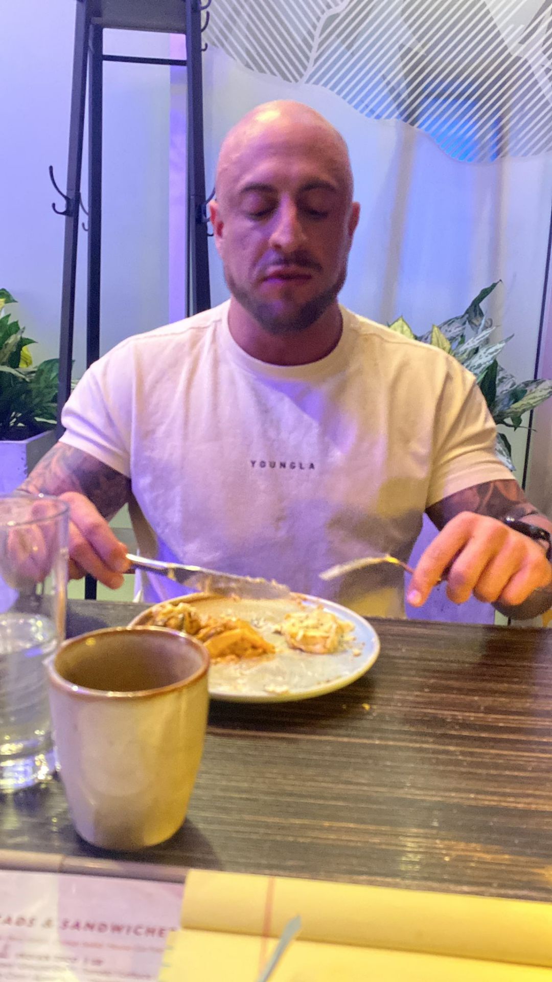 Kevin enjoying a tasting at a local restaurant